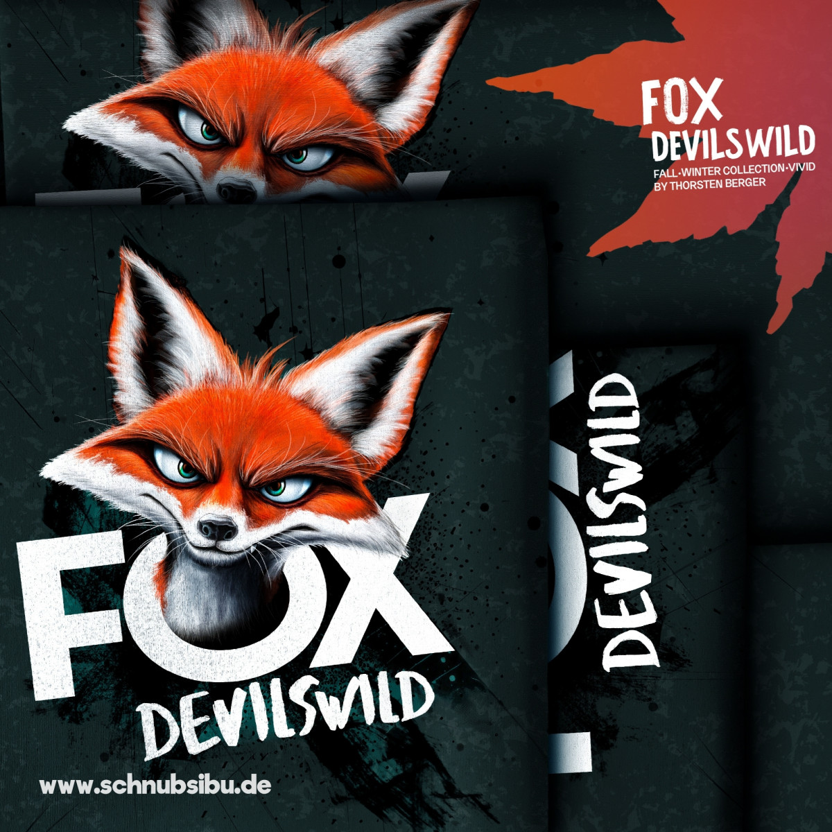 French Terry Fox Devils Wild Panel by Thorsten Berger